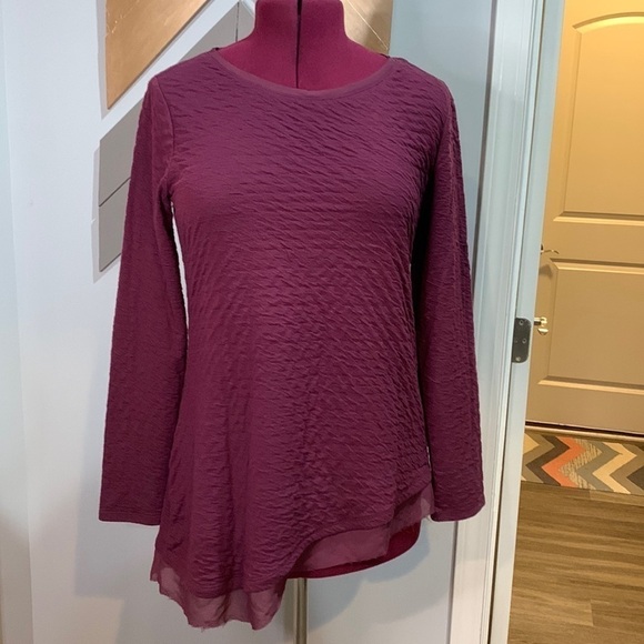 Simply vera asymmetrical maroon tunic size medium - Picture 1 of 7